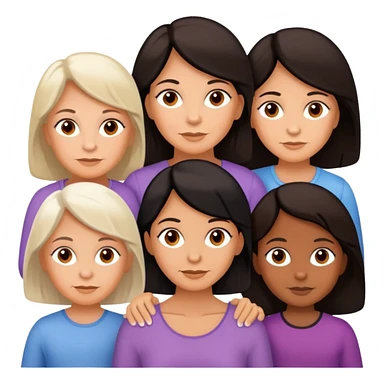 White 50 year old woman with black identical little girls  sticker