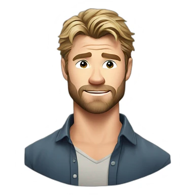 chris-hemsworth cartoon wearing shirt sticker