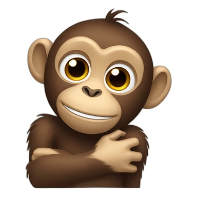 monkey hug monkey sticker
