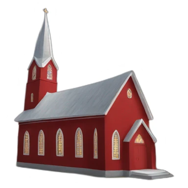 romantic red church  sticker