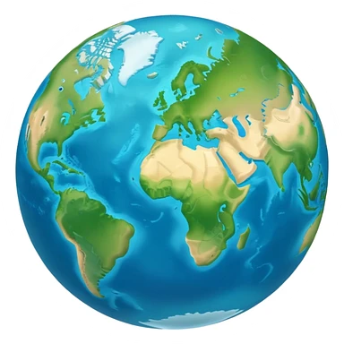 planet Earth with continents and oceans sticker