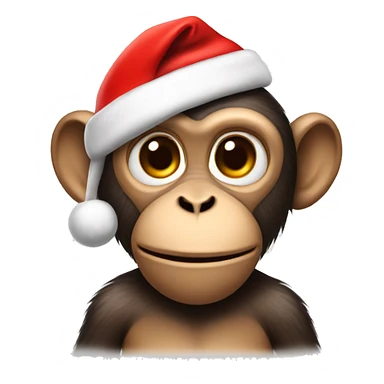 Monkey with santa hat sticker