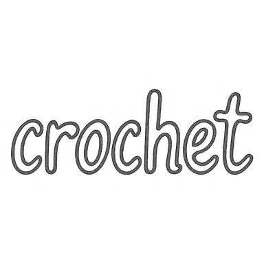 the word 'crochet' hand drawn doodle style sticker