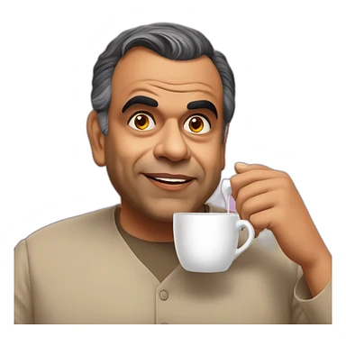 Paresh rawal drinking tea sticker