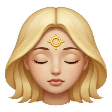 closed eye with a glowing symbol above sticker