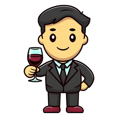 man toasting with wine glass sticker