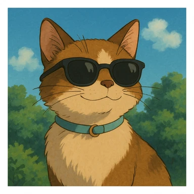 cat wearing sunglasses sticker
