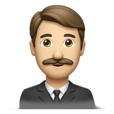 un homme avec une petite moustache au milieu du visage sticker