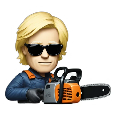 andy warhol with a chainsaw sticker