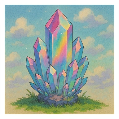 rainbow aura quartz crystal sticker