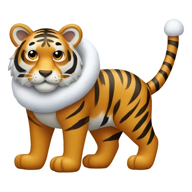 Tiger wearing snow boots sticker