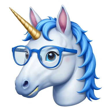 unicorn with blue glasses sticker