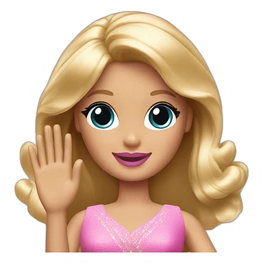 Barbie waving sticker