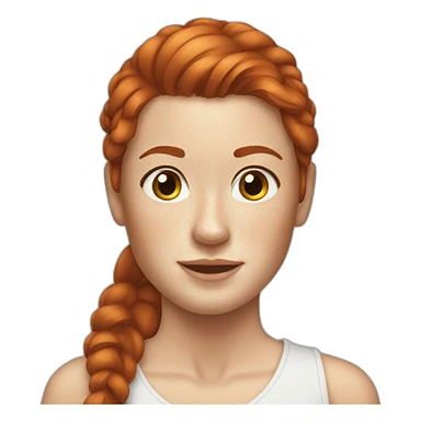 Redhead woman freckles long ponytail sticker