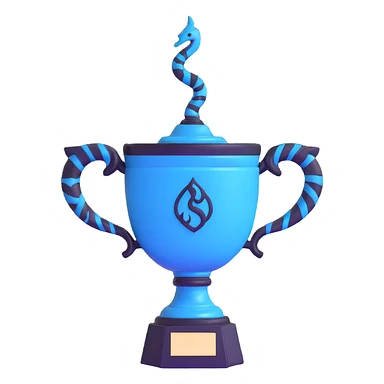Triwizard Cup trophy with serpent handles, glowing blue magical cup from Harry Potter sticker
