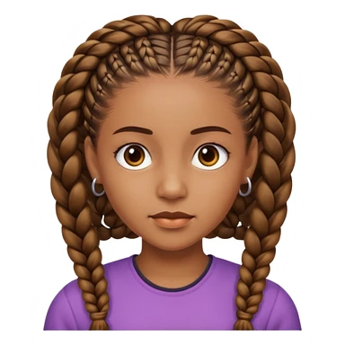 Brownskin girl with cornrows and hair in the back sticker