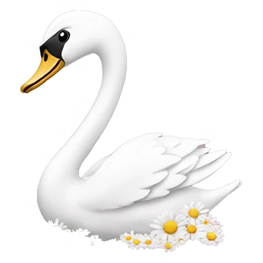 Swan with daisy flower pink sticker