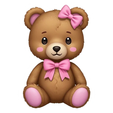Cute teddy bear with a pink bow. sticker