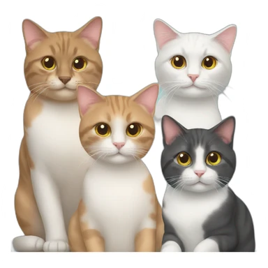 three cats sticker