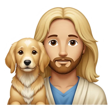  Jesus with only 2 golden retrievers. One a brown and the other an all white golden retriever? sticker