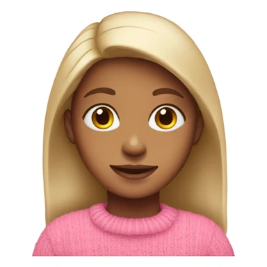 Girl wearing pink sweater  sticker