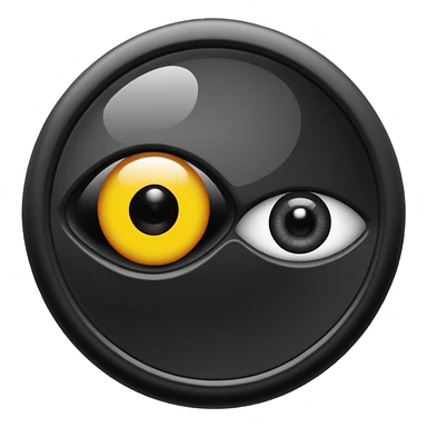 Minimalist emoji-style sticker of a black surveillance camera lens with a demonic eye inside, grayscale, with the words “ALWAYS WATCHING” below

 sticker