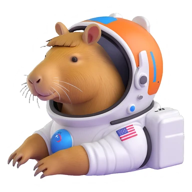 capybara astronaut with helmet sticker