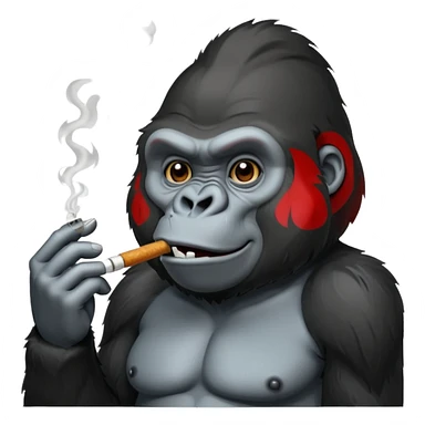 Gorilla smoking sticker