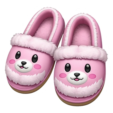 Pink cute slippers sticker