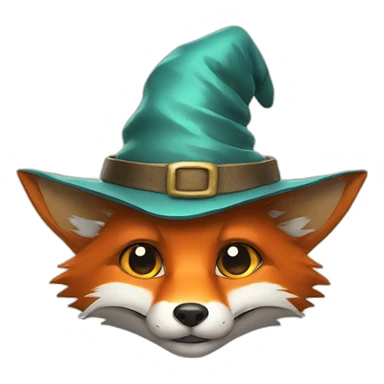 fox with a wizard hat sticker