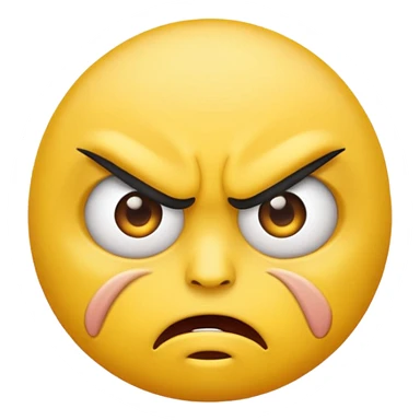 angry face emoji which is also rolling it's eyes sticker
