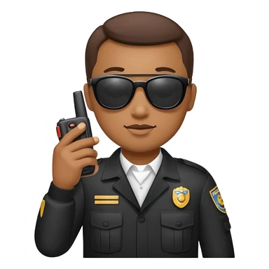 school security, sun glasses, holding walkie-talkie sticker