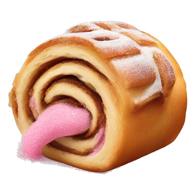 Cinamon roll with pink dust sticker