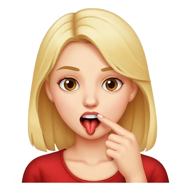 girl bite her finger sticker