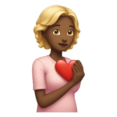 Mother holds her heart in her arm sticker