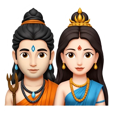 Sitting lord shiva and parvathi sticker