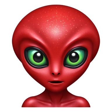 red glitter alien sticker