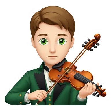 Keman çalan yeşil gözlü soylu bir adam sticker