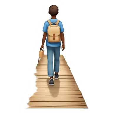 The image shows a person walking across a bridge, symbolizing a personal journey. The atmosphere is calm and introspective, with soft, emotional tones. In their hands, they carry symbolic tools labeled “Compassion” and “Forgiveness,” suggesting healing after emotional pain--  sticker