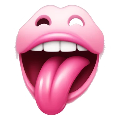 a glossy pink tongue, just the tongue itself sticker