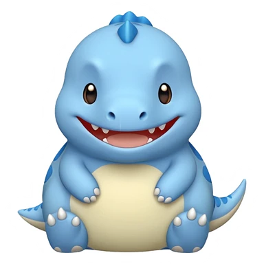 baby blue dinosaur cartoon squishmallow smile no teeth sticker