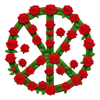 Peace sign out of roses sticker