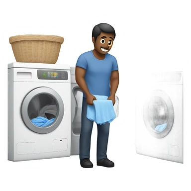Man doing laundry sticker