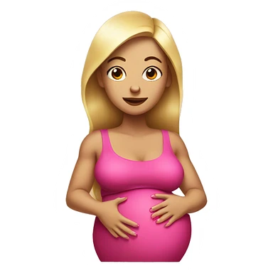 Strong woman with pink nails and pregnant sticker