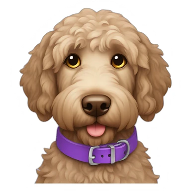 labradoodle with violet collar sticker