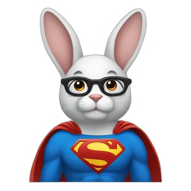 Superman with rabbit ears sticker