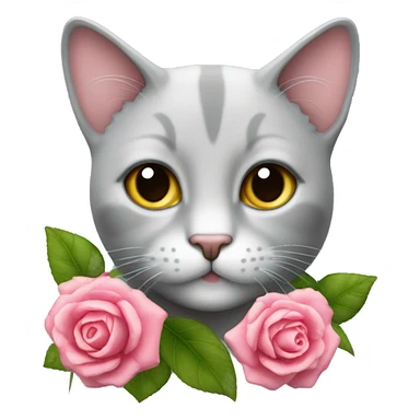 Graue Katze mit Rosaschleife sticker