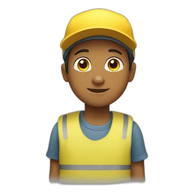 Boy wearing Yellow cap sticker