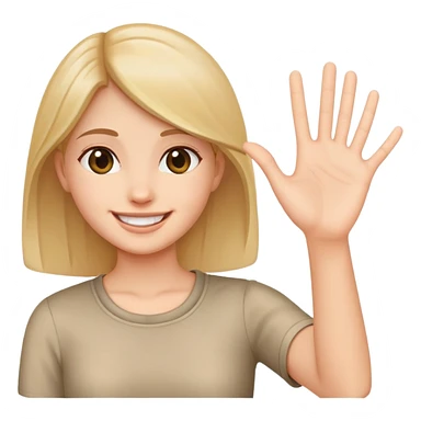 smiling girl palm raised to signal stop sticker