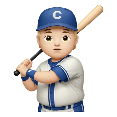 Fat 13 year old kid playing baseball sticker